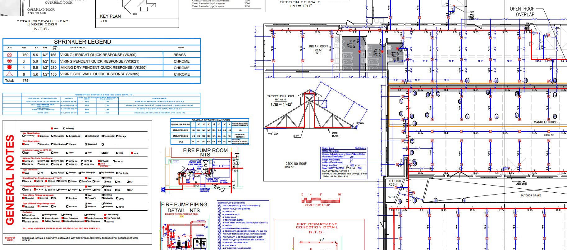 Real sprinkler plan — commercial project